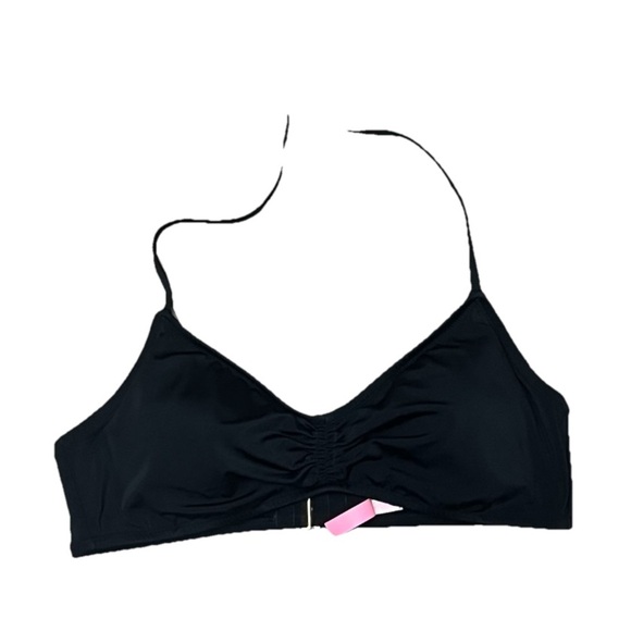 Victoria’s Secret Women’s Black Swim Bikini Top XL Wireless Halter Beach Boho - Picture 2 of 8